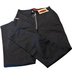 Stylish and Slimming ReVolt Black Spandex zip up Stretch Pants